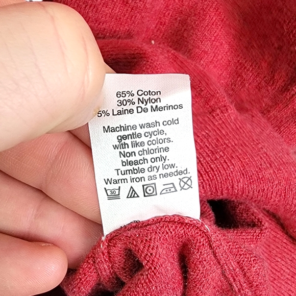 J. Crew Cotton Blend Vneck Soft Red Sweater Men's Size XL - Picture 10 of 10